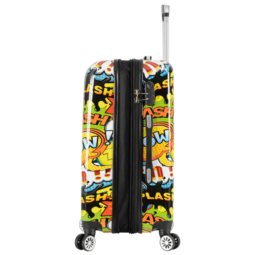 Comic Print Hard Shell Suitcase Four Wheel Expandable Luggage HLG286 Medium-3