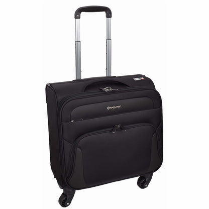 4 Wheel Pilot Case Hand Luggage Business Organiser Office Trolley Cabin Bag HLG608 Black