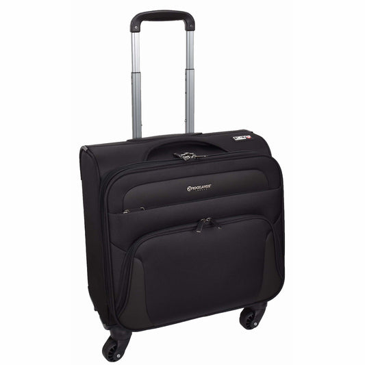 4 Wheel Pilot Case Hand Luggage Business Organiser Office Trolley Cabin Bag HLG608 Black