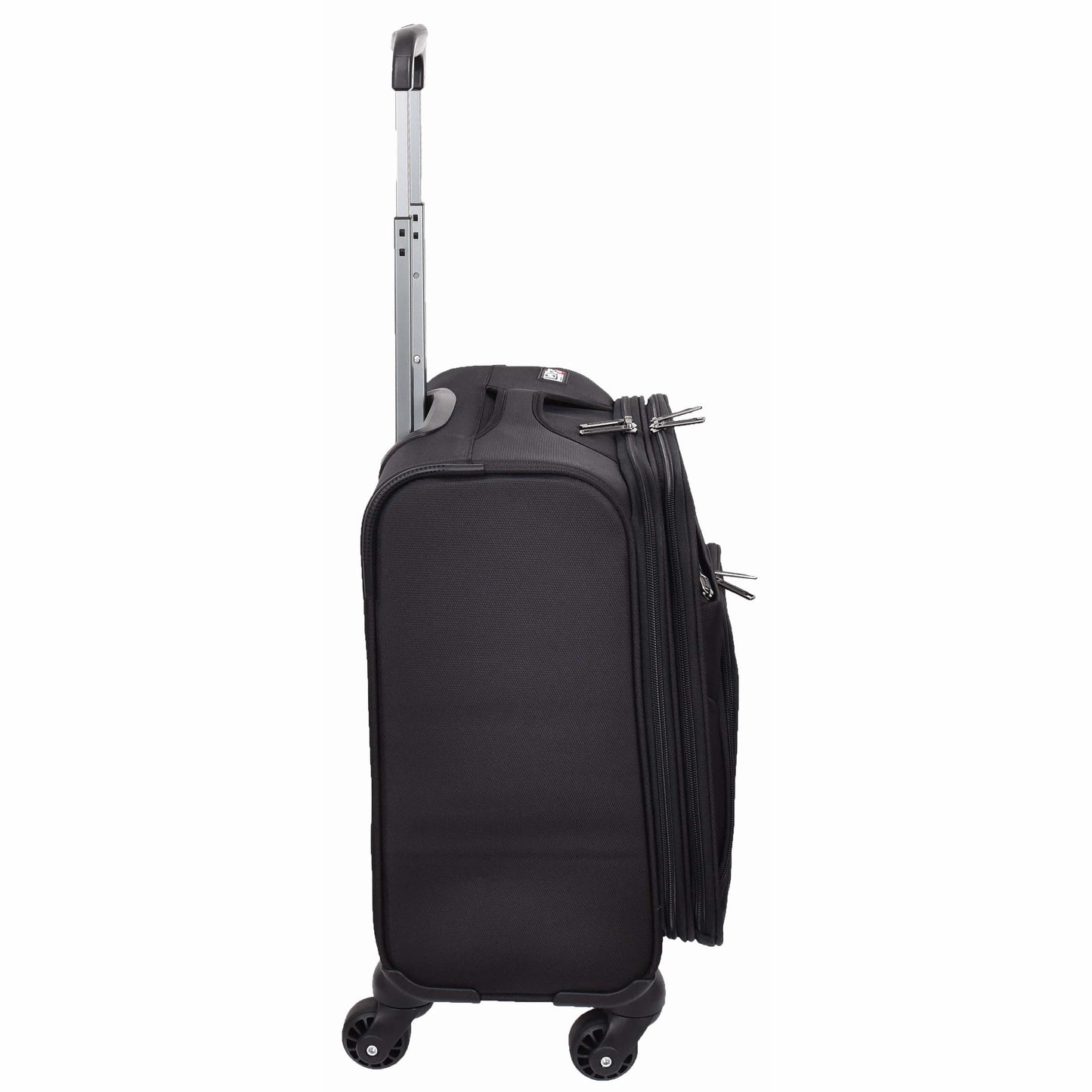 4 Wheel Pilot Case Hand Luggage Business Organiser Office Trolley Cabin Bag HLG608 Black