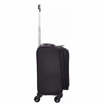 4 Wheel Pilot Case Hand Luggage Business Organiser Office Trolley Cabin Bag HLG602 Black