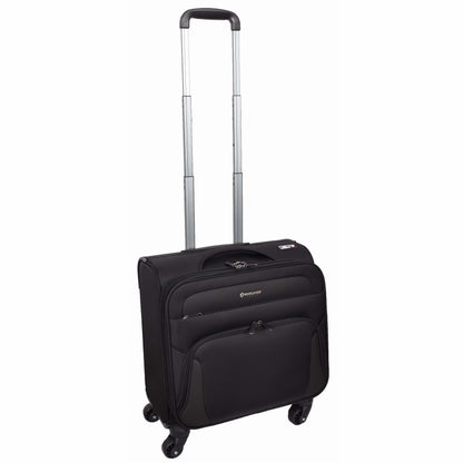 4 Wheel Pilot Case Hand Luggage Business Organiser Office Trolley Cabin Bag HLG608 Black