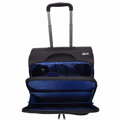 4 Wheel Pilot Case Hand Luggage Business Organiser Office Trolley Cabin Bag HLG608 Black