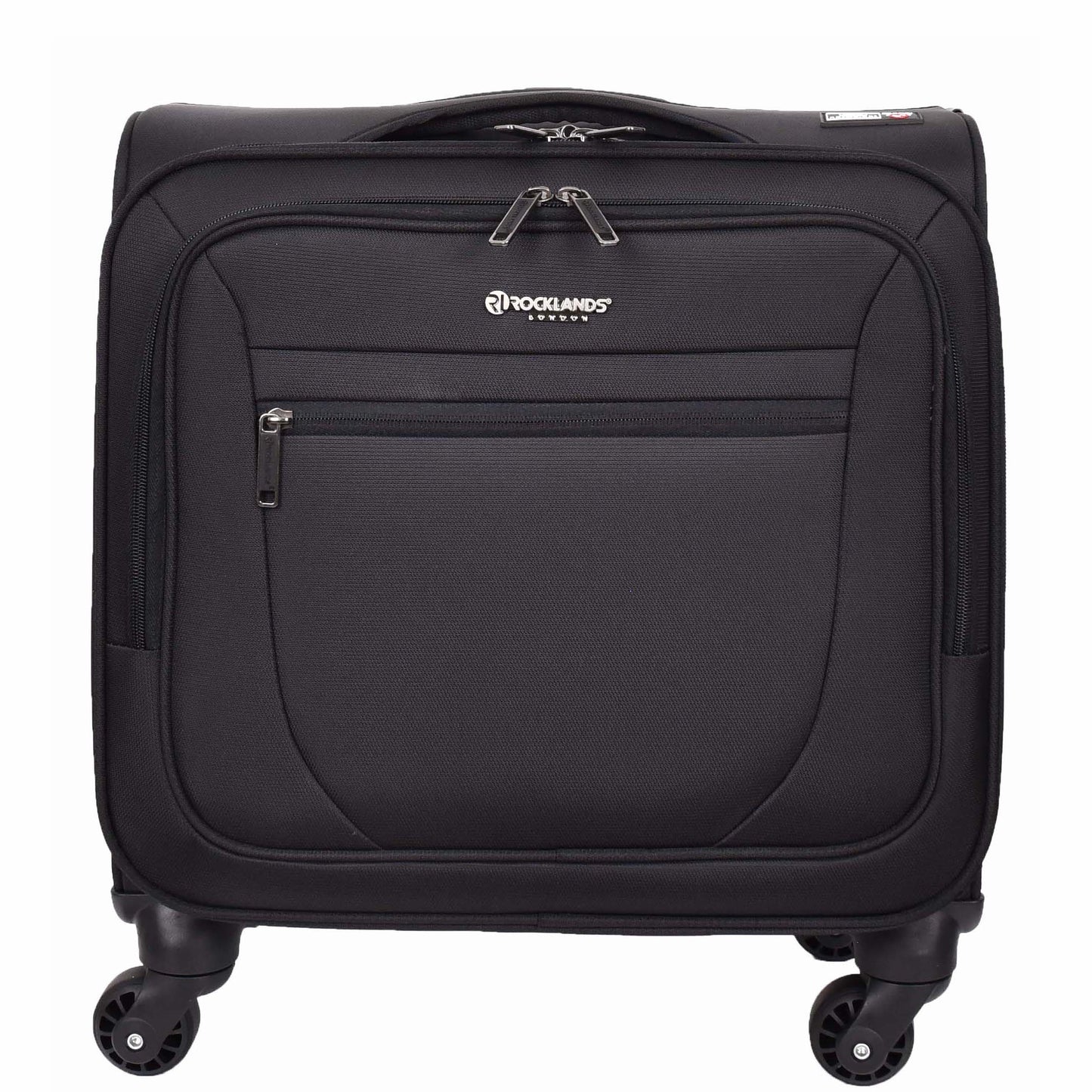 4 Wheel Pilot Case Hand Luggage Business Organiser Office Trolley Cabin Bag HLG602 Black