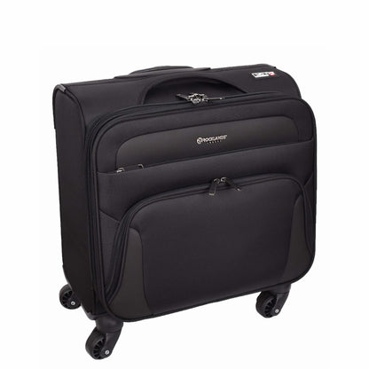 4 Wheel Pilot Case Hand Luggage Business Organiser Office Trolley Cabin Bag HLG608 Black