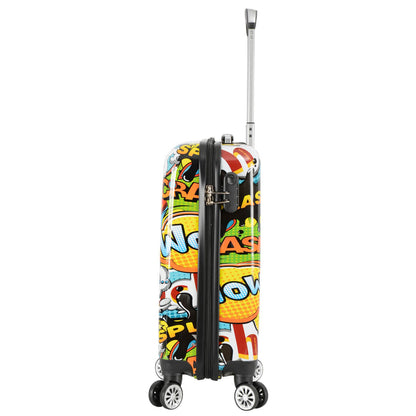 Comic Print Hard Shell Suitcase Four Wheel Expandable Luggage HLG286 cabin-3