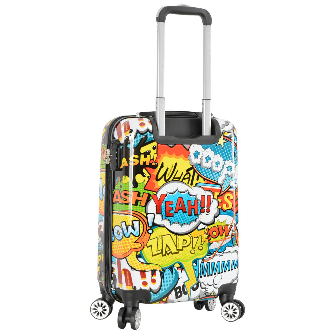 Comic Print Hard Shell Suitcase Four Wheel Expandable Luggage HLG286 cabin-4