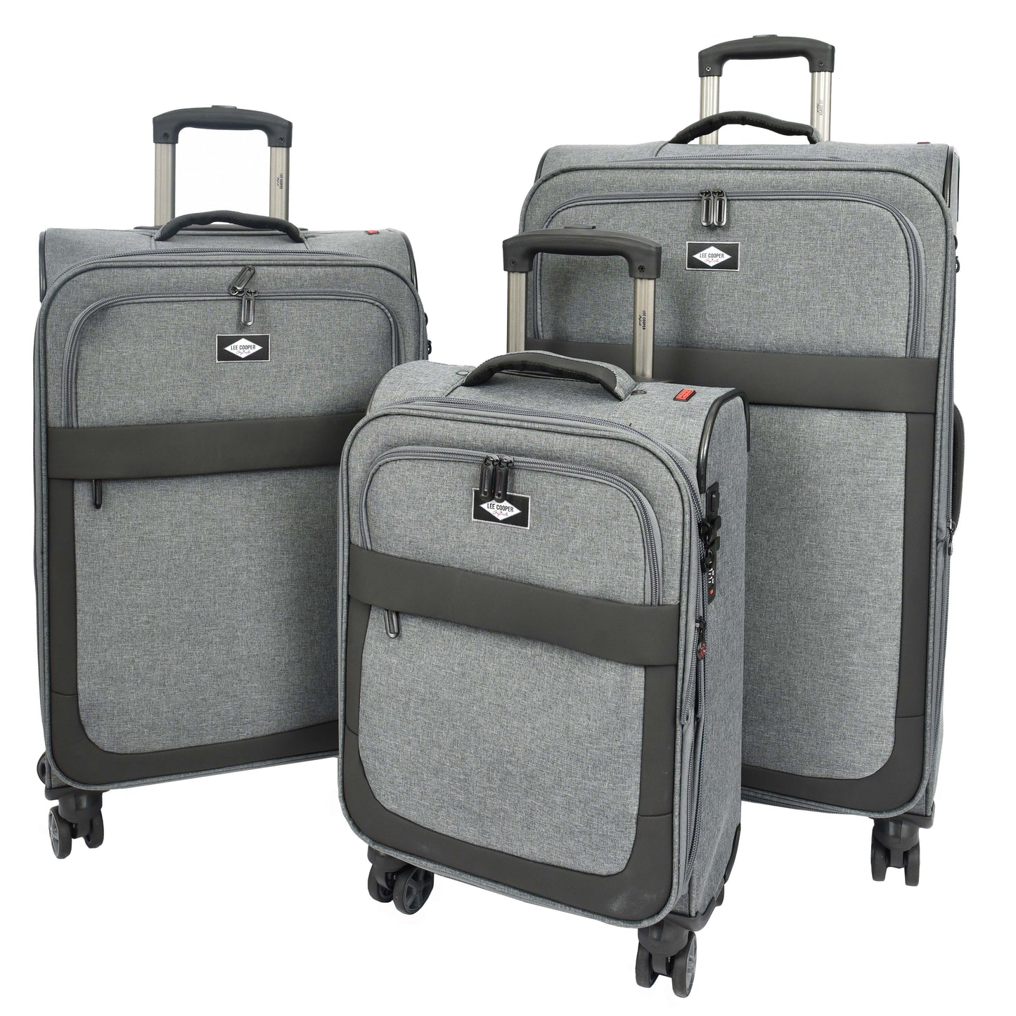Soft Lightweight Expandable Luggage Set Wheeled HLG30533 Grey 1
