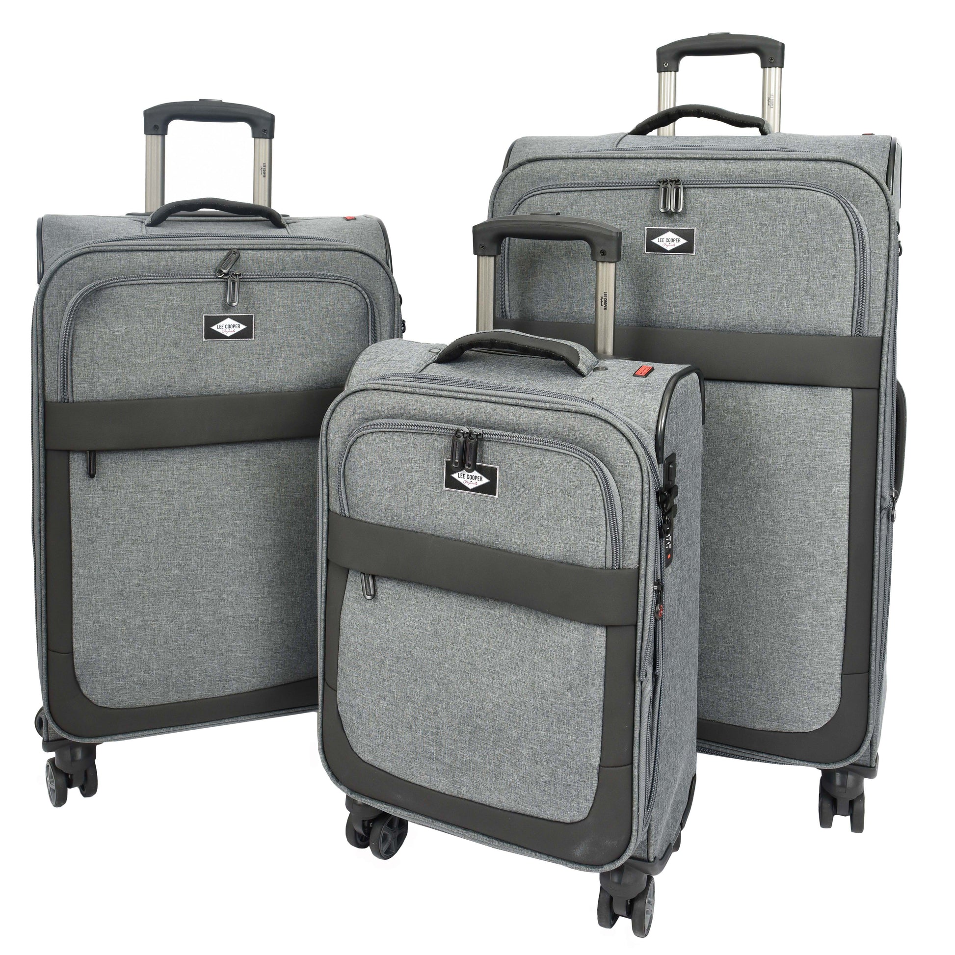 Soft Lightweight Expandable Luggage Set Wheeled HLG30533 Grey 1
