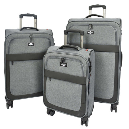 Soft Lightweight Expandable Luggage Set Wheeled HLG30533 Grey 1
