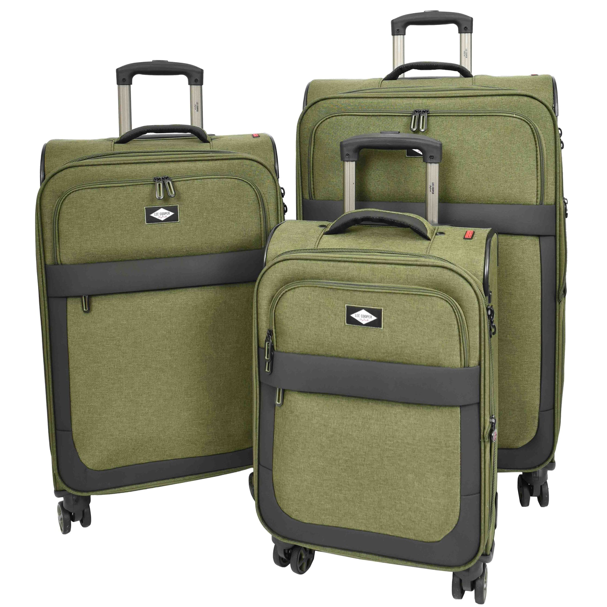 Soft Lightweight Expandable Luggage Set Wheeled HLG30533 Khaki Green 1