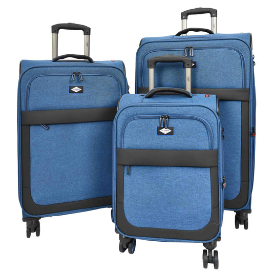 Soft Lightweight Expandable Luggage Set Wheeled HLG30533 Navy 4