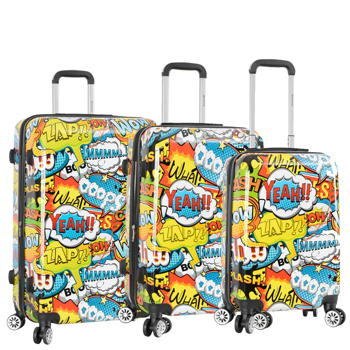 Comic Print Hard Shell Suitcase Four Wheel Expandable Luggage HLG286- full set