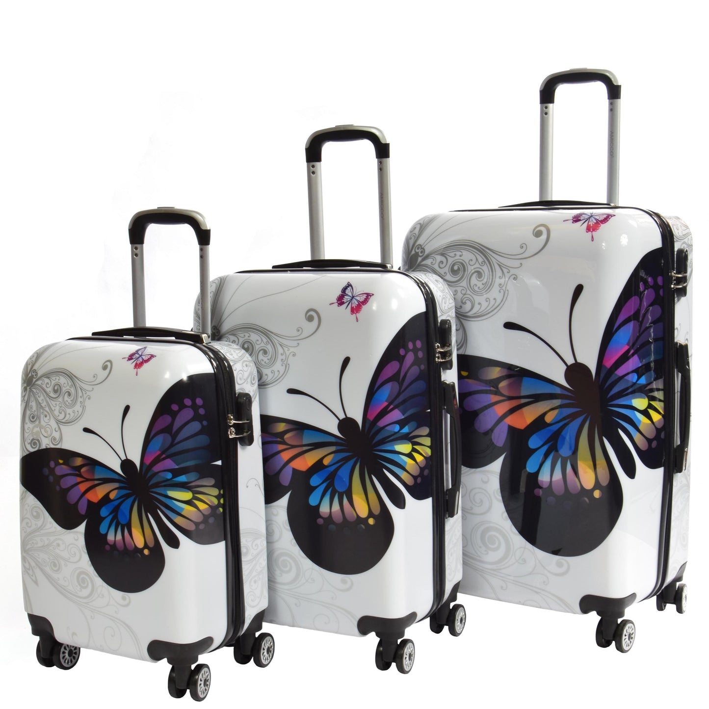 Butterfly Print Hard Shell Suitcase