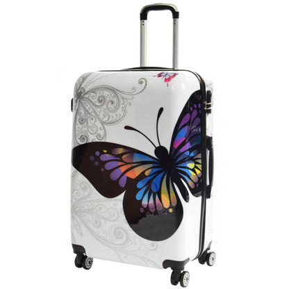 Butterfly Print Hard Shell Suitcase