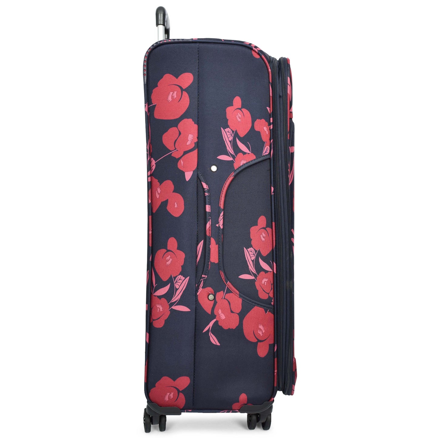 8 Wheels Suitcase lightweight Luggage Travel Bags Flower Print Navy