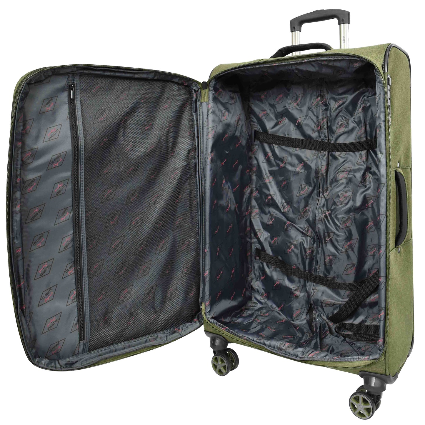 Soft Lightweight Expandable Luggage Set Wheeled HLG30533 Khaki Green 6