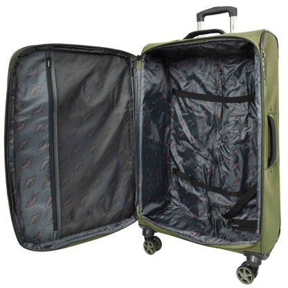Soft Lightweight Expandable Luggage Set Wheeled HLG30533 Khaki Green 6