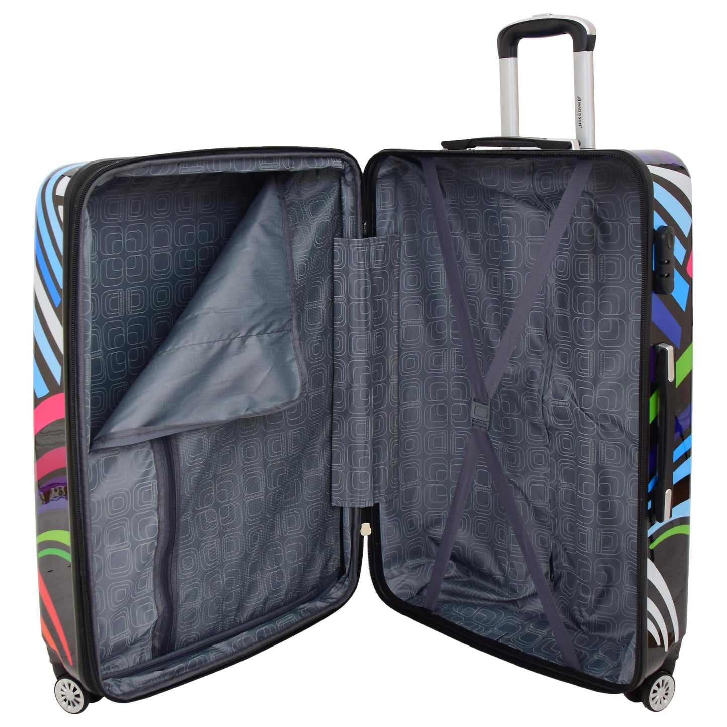 Multi Heart Print Hard Shell Suitcase