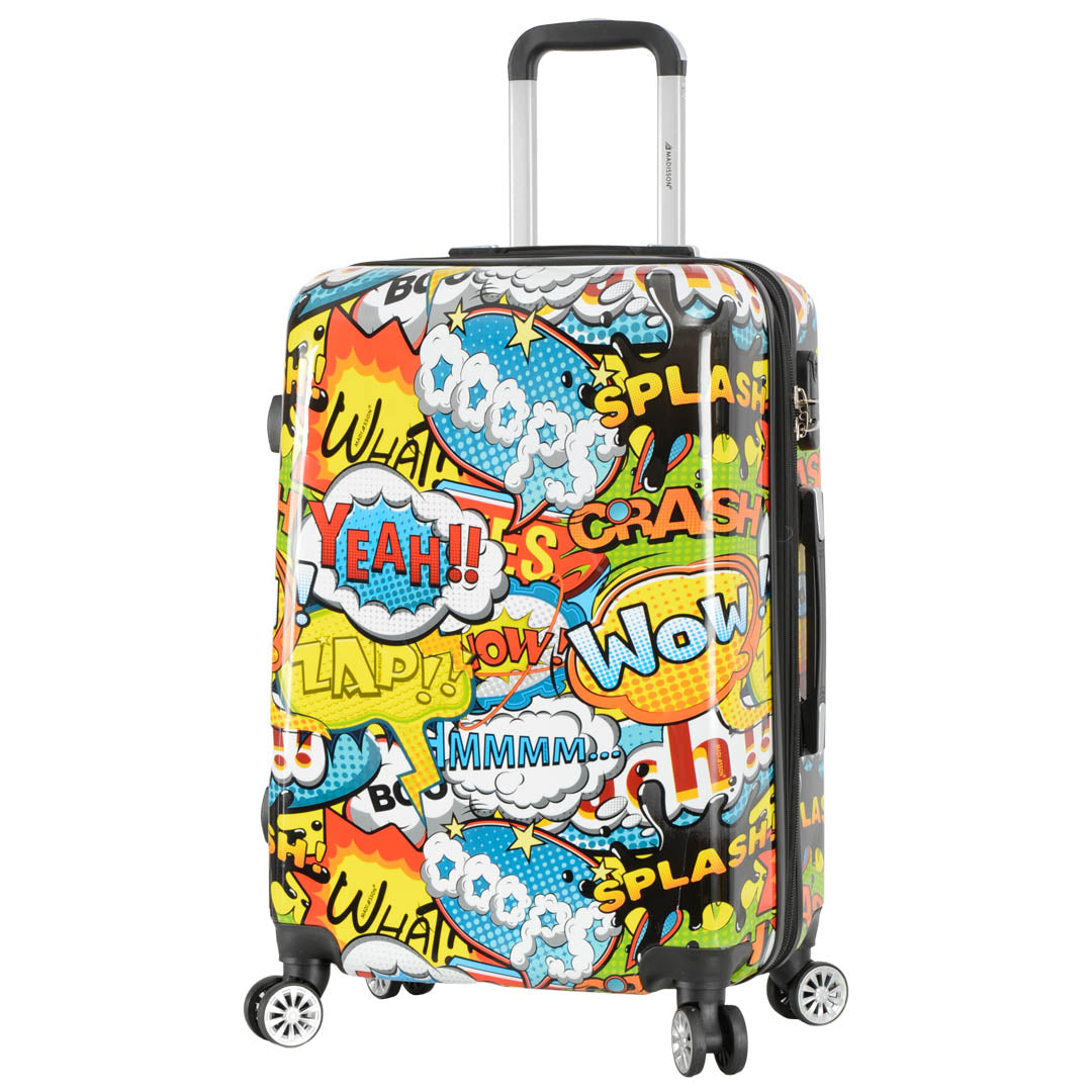 Comic Print Hard Shell Suitcase Four Wheel Expandable Luggage HLG286 Medium-1