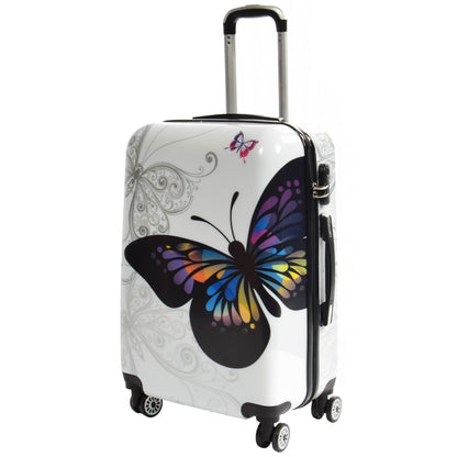 Butterfly Print Hard Shell Suitcase