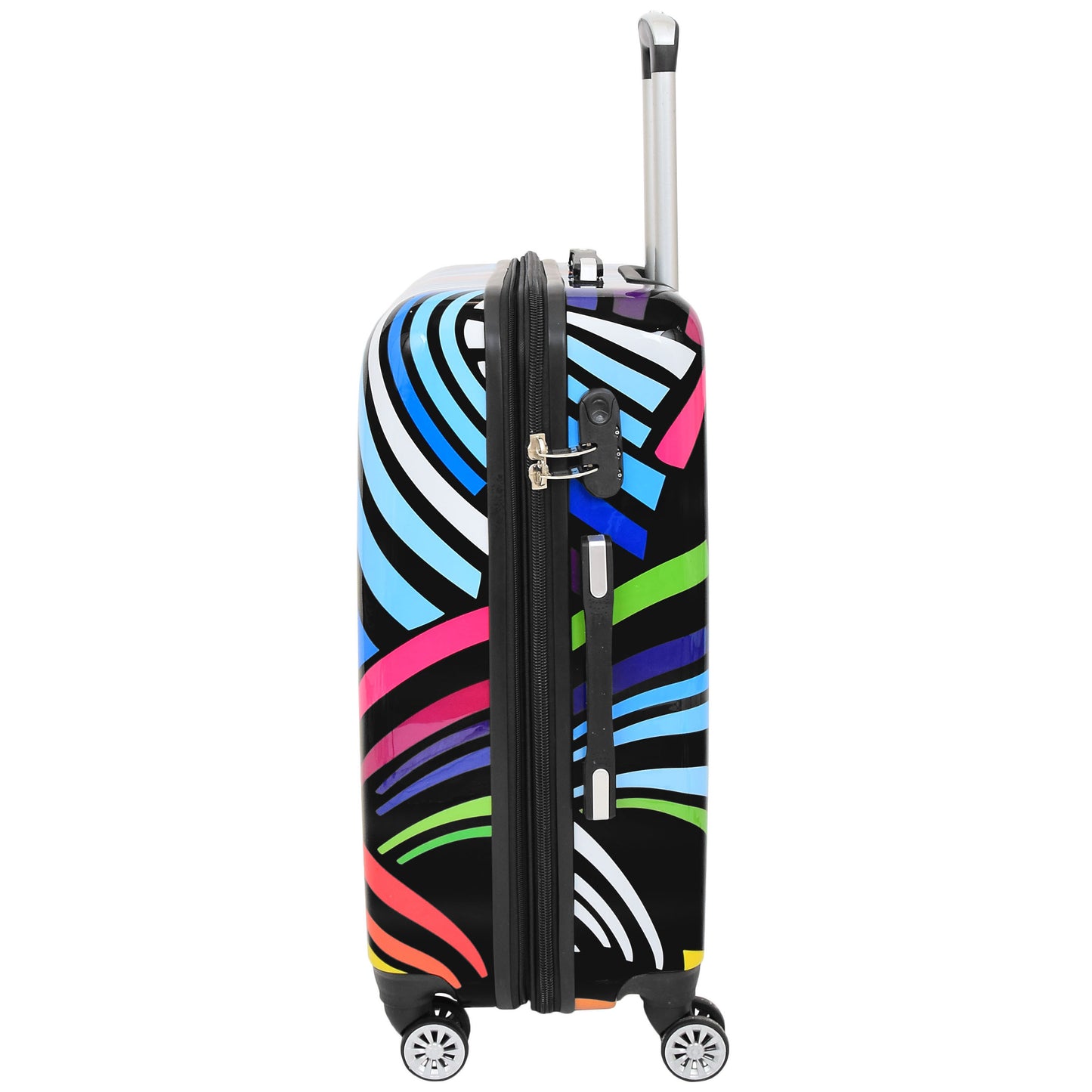 Multi Heart Print Hard Shell Suitcase