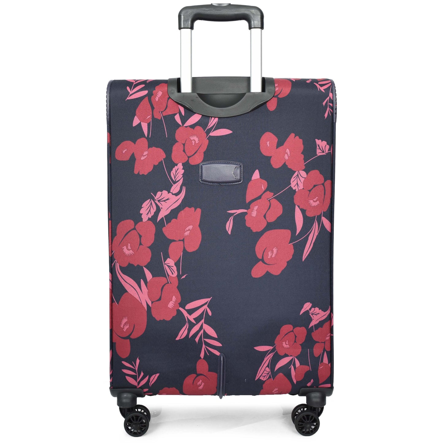 8 Wheels Suitcase lightweight Luggage Travel Bags Flower Print Navy