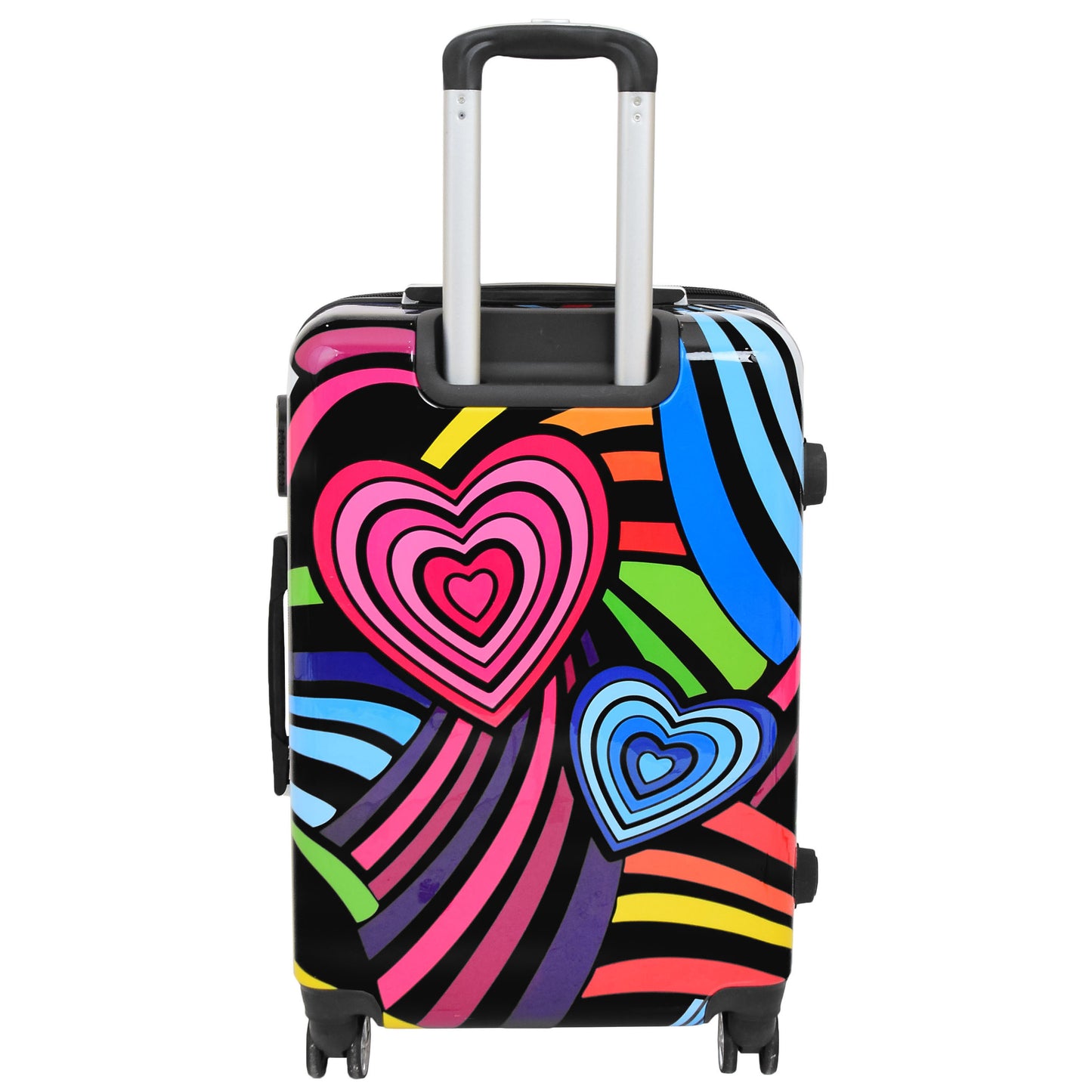 Multi Heart Print Hard Shell Suitcase