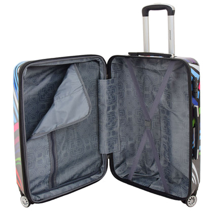 Multi Heart Print Hard Shell Suitcase