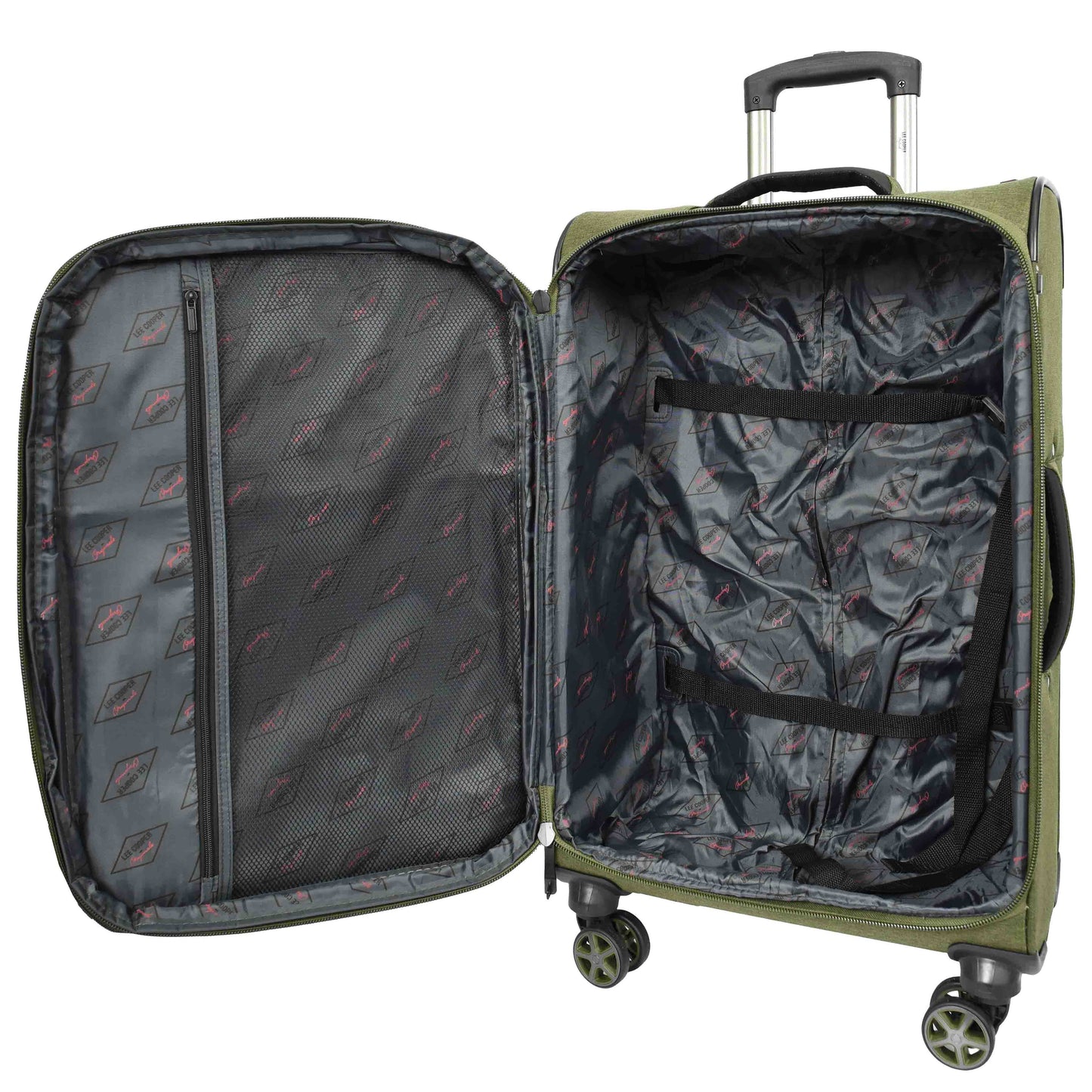 Soft Lightweight Expandable Luggage Set Wheeled HLG30533 Khaki Green 11