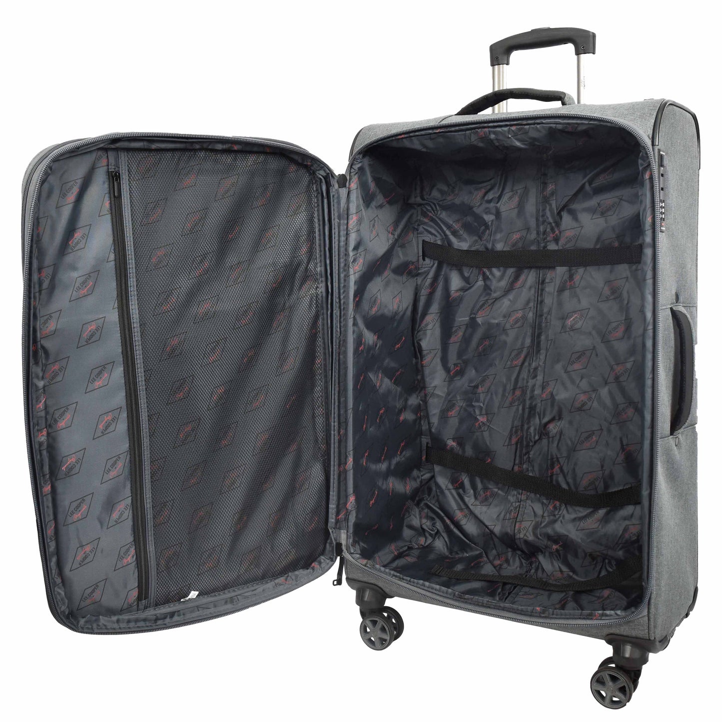 Soft Lightweight Expandable Luggage Set Wheeled HLG30533 Grey 11