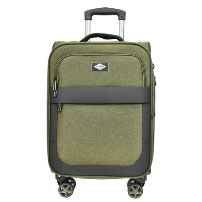 Soft Lightweight Expandable Luggage Set Wheeled HLG30533 Khaki Green 12