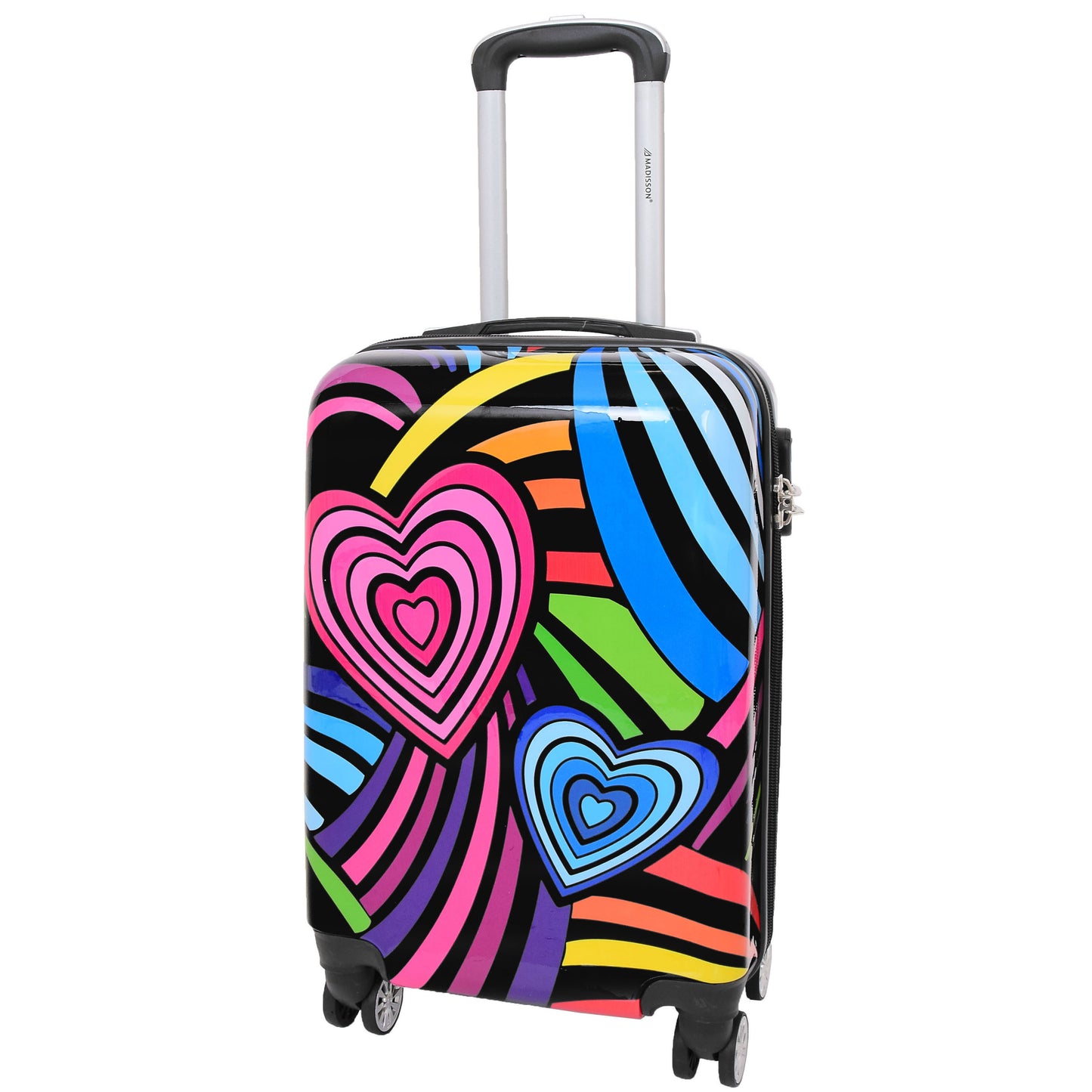 Multi Heart Print Hard Shell Suitcase