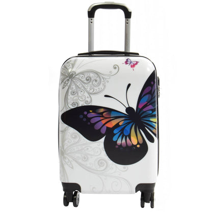 Butterfly Print Hard Shell Suitcase