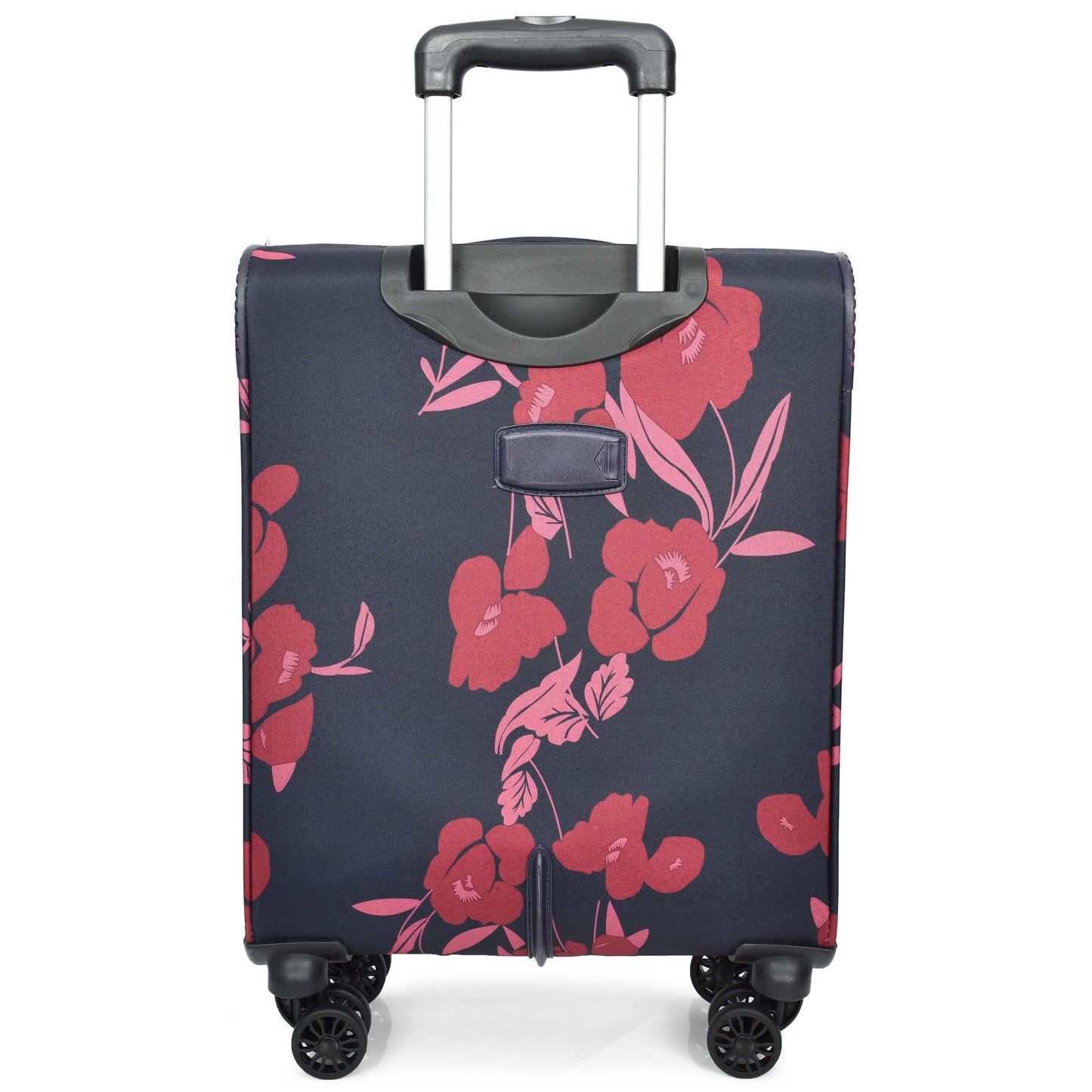 8 Wheels Suitcase lightweight Luggage Travel Bags Flower Print Navy