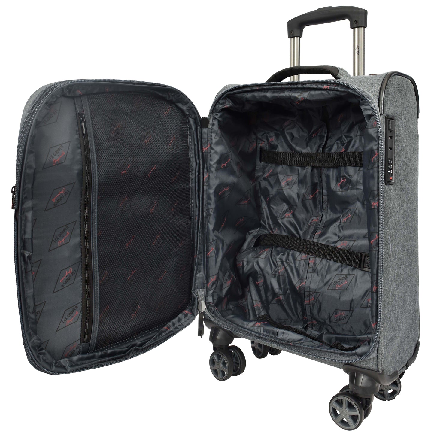 Soft Lightweight Expandable Luggage Set Wheeled HLG30533 Grey 17