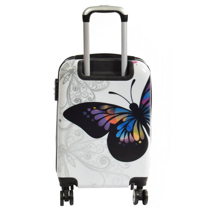 Butterfly Print Hard Shell Suitcase