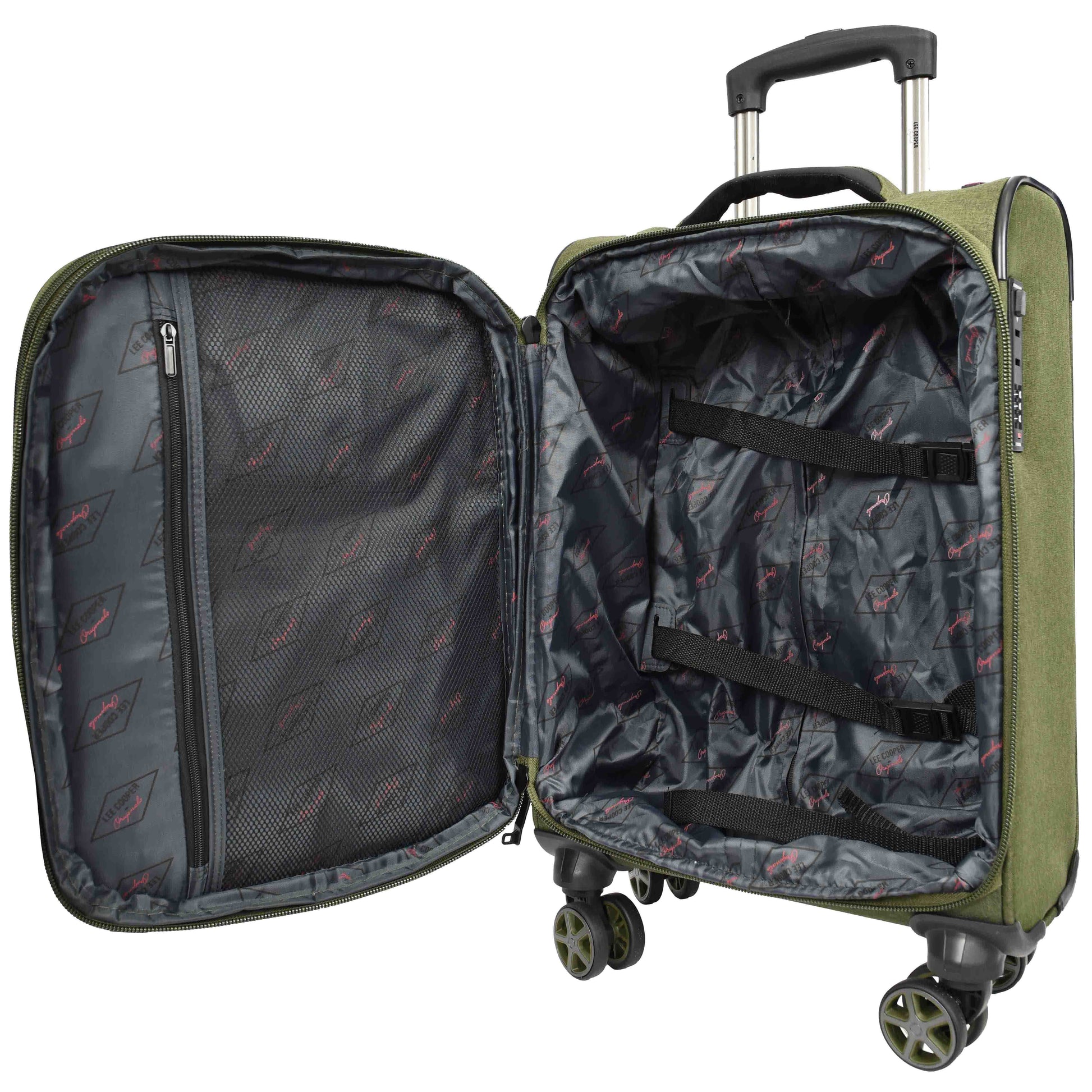 Soft Lightweight Expandable Luggage Set Wheeled HLG30533 Khaki Green 16