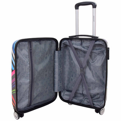 Multi Heart Print Hard Shell Suitcase